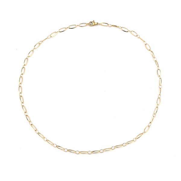 chains vintage stainless steel necklace for women silver/gold color oval chain jewelry accessories gifts50cm(19 5/8") long